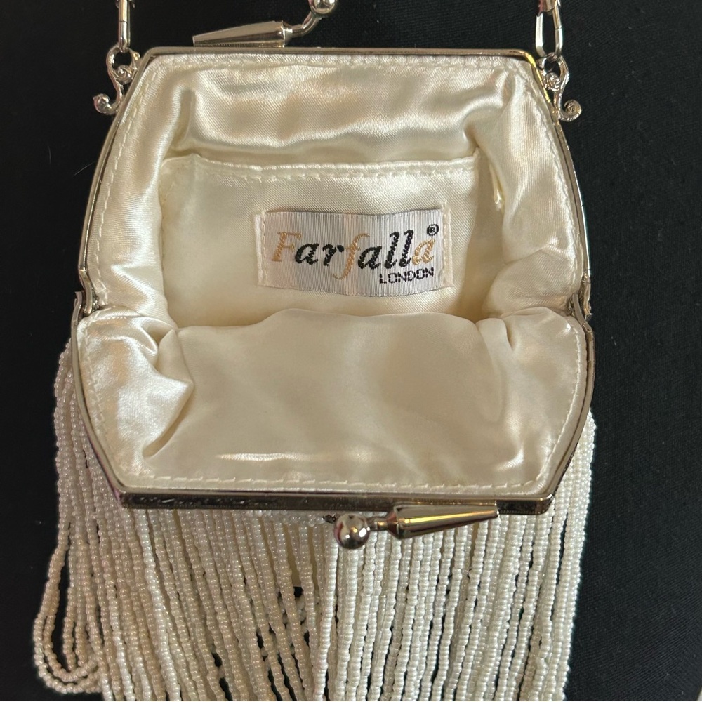 Farfalla London Elegant White Beaded Evening Bag - Picture 7 of 9